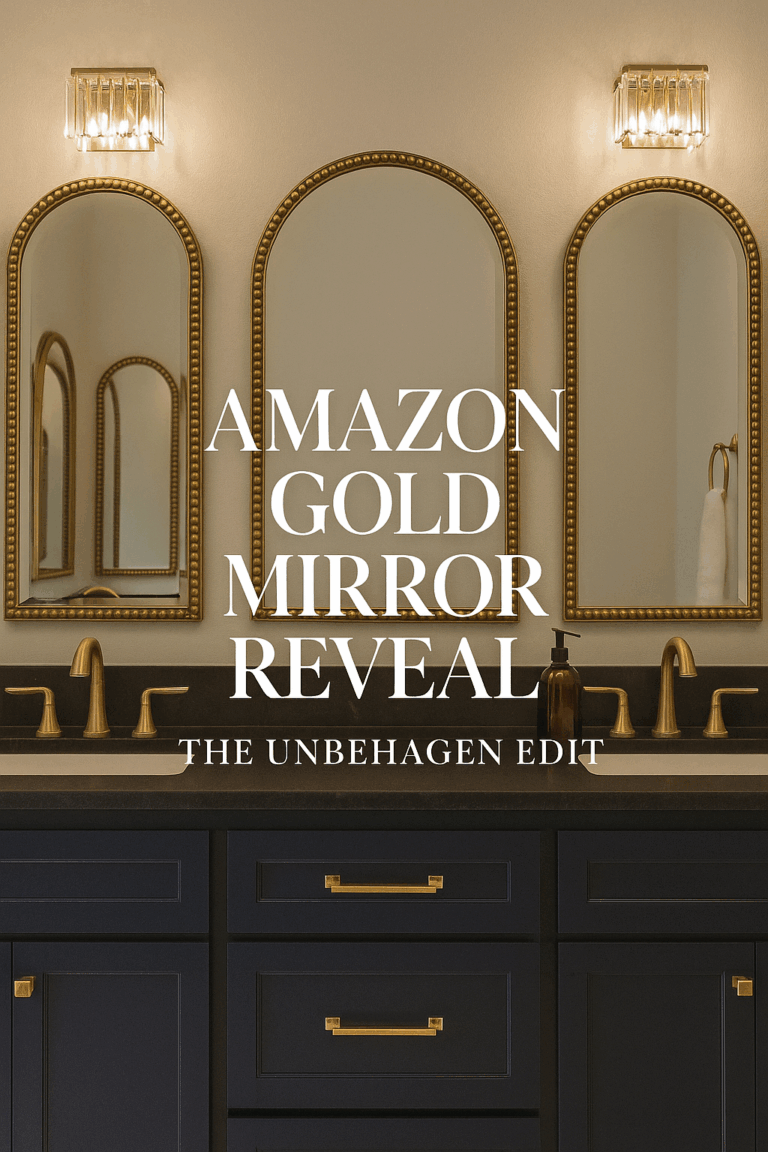 Amazon Gold Bathroom Mirror Find | Luxe Master Bath Decor with Vintage Charm